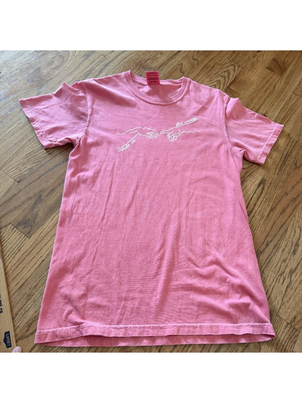 Comfort Colors Womens Pink Small T Shirt Made in His Image